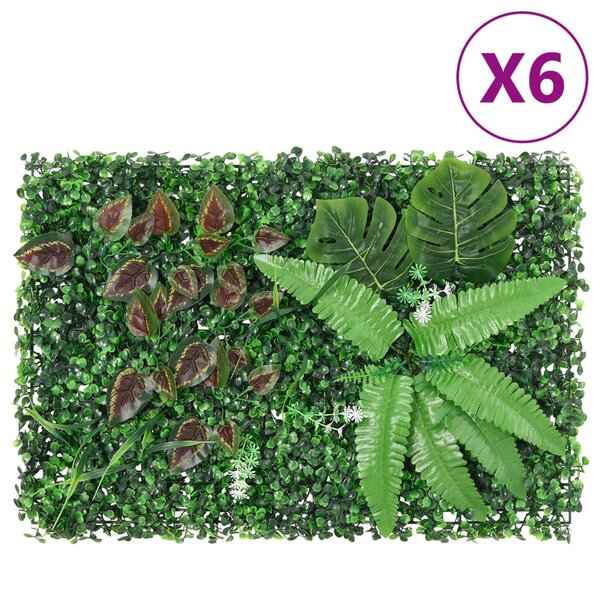  vidaXL Clôture à plantes artificielles 6 Pièces vert 40x60 cm