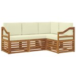 vidaXL Ensemble de canapés d'extérieur 4 pc Naturel et Crème Polyester