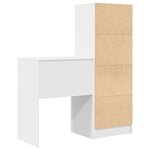 vidaXL Bureau en bois reconstitué blanc avec rangement