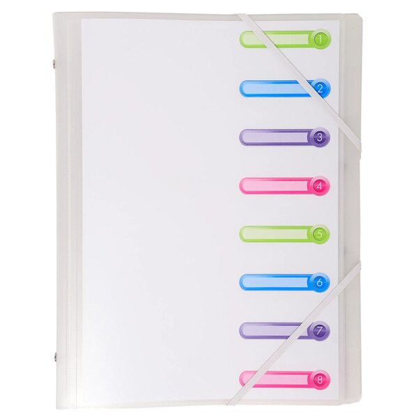 Trieur Polypropylène 3 Rabats Chromaline 8 Compartiments - Incolore - X 10 - Exacompta