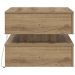 vidaXL Table basse avec lumières LED chêne artisanal 50x50x40 cm