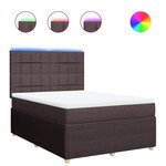 vidaXL Sommier à lattes de lit avec matelas Marron foncé 140x200 cm