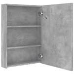 vidaXL Armoire de salle de bain à miroir LED gris béton 50x13x70 cm