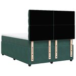vidaXL Sommier à lattes de lit et matelas Vert foncé 140x200cm Velours