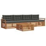 vidaXL Ensemble de canapés d'extérieur 5 Pièces Naturel et Anthracite