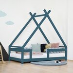 Lit cabane enfant TAHUKA 120 x 180 vert pétrole