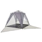 vidaXL Tente de plage 4 personnes gris libération rapide imperméable