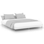 vidaXL Cadre de lit sans matelas blanc 200x200 cm bois d'ingénierie