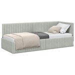 vidaXL Cadre de lit d'angle Gris clair 80 x 200 cm Velours