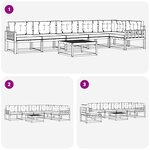 vidaXL Ensemble de canapés d'extérieur 7 pc Blanc et gris clair