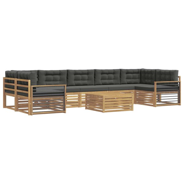 vidaXL Ensemble de canapés d'extérieur 8 pc Blanc et anthracite