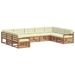 vidaXL Ensemble de canapés d'extérieur 9 pc Naturel et Crème