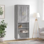 vidaXL Buffet haut Sonoma gris 69 5x34x180 cm Bois d'ingénierie