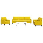 vidaXL Ensemble de canapés 4 Pièces avec coussins Jaune Velours