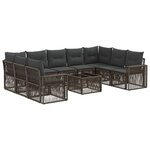 vidaXL Ensemble de canapé de jardin 10 Pièces Gris et Gris foncé