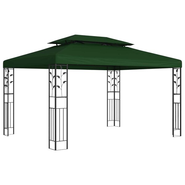 vidaXL Pavillon 3 97 x 2 96 x 2 68 m Vert Polyester et Acier