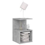 vidaXL Table de chevet gris béton 35x35x55 cm bois d'ingénierie