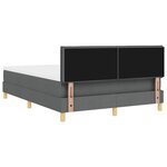 vidaXL Lit à ressorts avec coussin Gris foncé 160 x 200 cm tissu