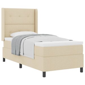 vidaXL Lit à ressorts avec matelas Crème 200 x 80 cm tissu