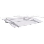 vidaXL Auvent de porte argenté et transparent 120x90 cm polycarbonate