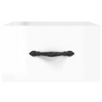 vidaXL Table de chevet murale blanc brillant 35x35x20 cm