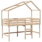 vidaXL Lit superposé avec échelle et toit sans matelas 90x200 cm