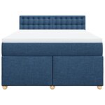 vidaXL Sommier à lattes de lit avec matelas Bleu 140x190 cm Tissu