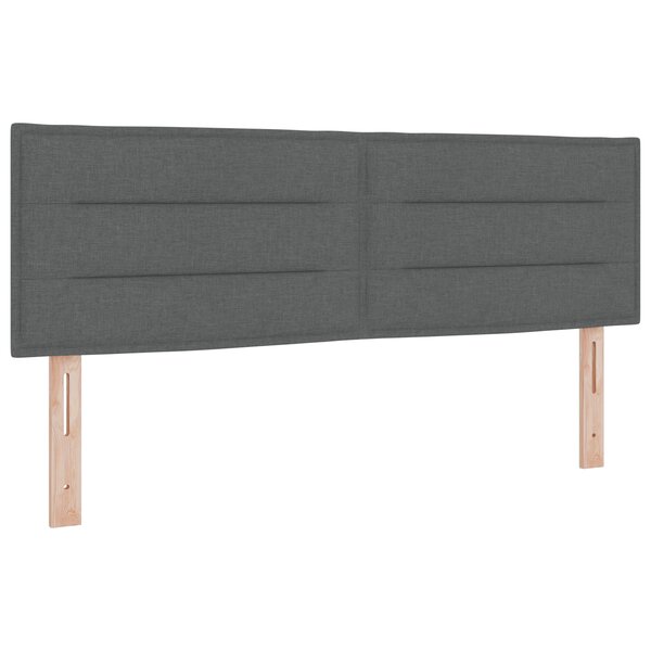 vidaXL Tête de lit LED Design Lignes Gris Foncé 80 cm Tissu