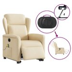 vidaXL Fauteuil inclinable de massage électrique Crème Tissu
