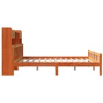 vidaXL Lit bibliothèque sans matelas cire marron 180x200 cm pin massif