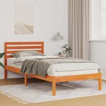 vidaXL Cadre de lit Marron cire 100 x 210 cm Bois massif en pin