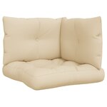 vidaXL Coussins de palette lot de 3 beige tissu