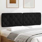 vidaXL Coussin de tête de lit noir 160 cm tissu