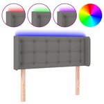 vidaXL Tête de lit à LED Gris foncé 103x16x78/88 cm Tissu