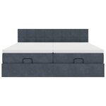vidaXL Cadre de lit ottoman avec matelas gris foncé 200x200 cm velours