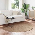 vidaXL Tapis de surface Rond Moiré HUARTE Naturel Ø 160 CM Polyester