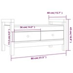 vidaXL Banc d'entrée Blanc 80x40x43 cm Bois de pin massif