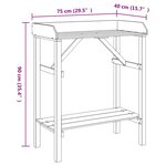 vidaXL Table de jardin pour rempoter 75x40x90 cm en pin massif