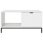 vidaXL Table basse Blanc brillant 90 x 49 x 46 cm Bois d'ingénierie