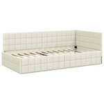 vidaXL Cadre de lit d'angle avec matelas 2 Pièces Crème Velours