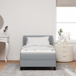 Lit Box Spring vidaXL avec Matelas - Gris clair  90x200 cm  Tissu