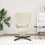 vidaXL Fauteuil œuf Crème 63 x 73 x 90 cm Velours