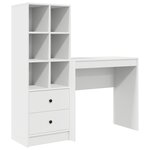 vidaXL Bureau avec Rangement Blanc Bois d'Ingénierie