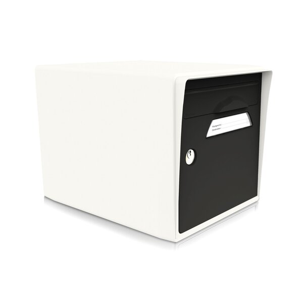 Boîte aux lettres normalisée 1 face -blanc-porte noire – fabriquée en France – en résine – ne rouille pas