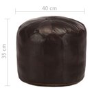 vidaXL Pouf 40 x 35 cm Marron foncé Cuir véritable de chèvre