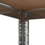 vidaXL Étagère d'angle à 5 niveaux Argenté Acier et bois d'ingénierie