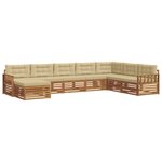 vidaXL Ensemble de canapés d'extérieur 8 pc Naturel et Beige