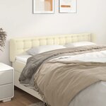 vidaXL Tête de lit avec oreilles Crème 183x23x78/88 cm Similicuir