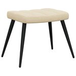 vidaXL Chaise de relaxation avec tabouret Crème Tissu