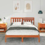 vidaXL Cadre de lit Marron cire 120 x 190 cm Bois massif en pin